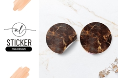 Dark Brown Marble Texture Circular Round Sticker Png Product Image 1