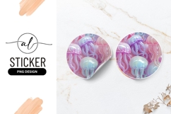 Pastel Jellyfish Sea Creatures Round Sticker Png Product Image 1