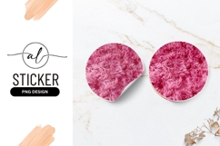 Pink Furry Texture Background Round Sticker Png Product Image 1