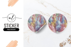 Pastel Bunnies Group Round Sticker Png Product Image 1
