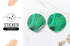 Green Abstract Art Circle Round Sticker Png Product Image 1