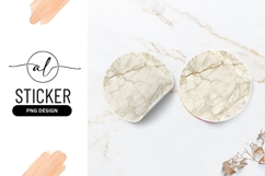 Beige Marble Stone Texture Round Sticker Png Product Image 1