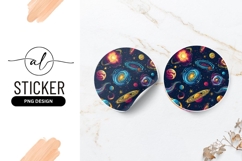 Colorful Galaxy Space Stars Round Sticker Png Product Image 1