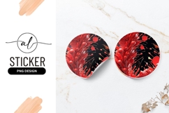 Red Paint Splash Explosion Round Sticker Png Product Image 1