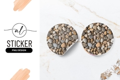 Assorted Smooth River Rocks In Round Sticker Png Product Image 1