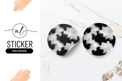 Abstract Black And White Fur Round Sticker Png Product Image 1