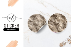 Beige Faux Fur Texture Round Sticker Png Product Image 1