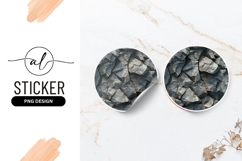 Rough Rock Texture Gray Stones Round Sticker Png Product Image 1