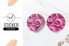 Pink Octopus Tentacles Texture Round Sticker Png Product Image 1