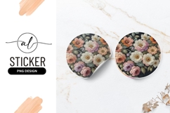Elegant Floral Arrangement Round Sticker Png Image Product Image 1