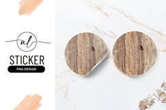 Natural Wood Grain Texture Round Sticker Png Product Image 1