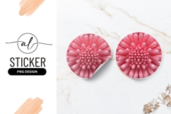Pink Flower Close Up Round Sticker Png Product Image 1
