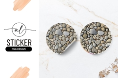 Round Pebble Stone Texture Background Round Sticker Png Product Image 1