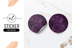 Purple Abstract Fur Texture Round Sticker Png Product Image 1