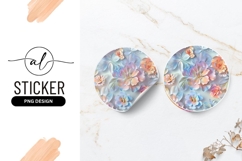 Pastel Floral Arrangement Round Sticker Decoration Product Image 1