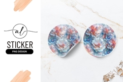 Pastel Floral Background For Round Sticker Illustration Product Image 1