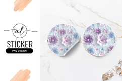 Pastel Paper Flowers Round Sticker Background Product Image 1