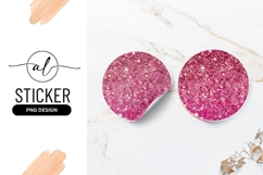 Pink Glitter Texture Festive Round Sticker Background Product Image 1