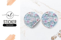 Pastel Floral Arrangement Round Sticker Design Product Image 1