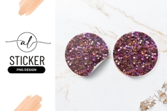 Round Sticker Colorful Glitter Texture Background Product Image 1