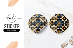 Ornate Star Pattern Round Sticker Design Product Image 1