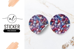Hearts Round Sticker Romantic Love Background Product Image 1