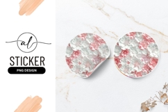 Pink And White Paper Flowers Round Sticker Product Image 1
