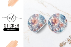 Pastel Floral Design Round Sticker Decorative Element Product Image 1