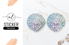Elegant Pastel Flower Arrangement In Round Sticker Product Image 1