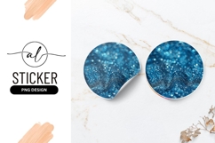 Sparkling Blue Bokeh Glitter Round Sticker Png sparkle Product Image 1