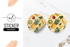 Watercolor Fruits Pineapple Kiwi Orange Banana Apple Product Image 1