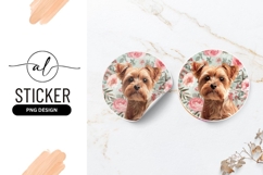 Yorkshire Terrier Dog Portrait with Pink Roses and Mint Product Image 1