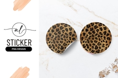 Round Leopard Print Texture on a Brown Background Product Image 1