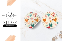 Colorful Heart Shapes and Paint Splatters on Round Sticker Product Image 1
