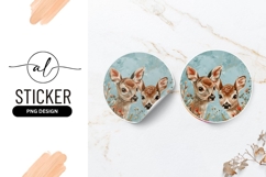 Two Fawn Deer Illustration with Floral Elements Product Image 1
