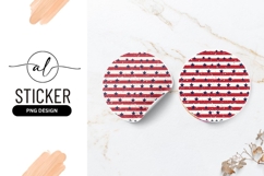 Patriotic Round Sticker Png with Red and White Stripes Product Image 1