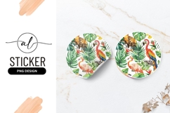 Watercolor Tropical Birds and Foliage Illustration Product Image 1