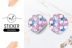 Watercolor Teeth Pattern on Round Sticker Png Product Image 1