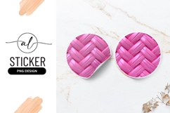 Pink Woven Texture Round Sticker Png Product Image 1