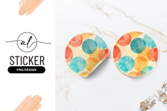 Colorful Circles Pattern Texture Design Round Sticker Png Product Image 1