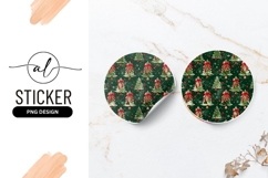 Christmas Trees With Red Bows Round Sticker Png Product Image 1