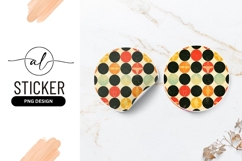 Abstract Colorful Circles Pattern Round Sticker Png Product Image 1
