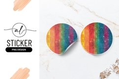 Rainbow Vertical Stripes Round Sticker Png Artwork Product Image 1