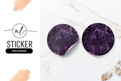 Dark Purple Roses Circular Floral Round Sticker Png Product Image 1