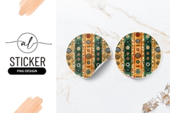 Tribal African Pattern Round Sticker Png Texture Product Image 1