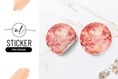 Watercolor Cherry Blossom Floral Round Sticker Png Product Image 1