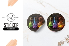 Three Magical Potions Round Sticker Png Product Image 1