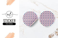 Red And Blue Polka Dot Pattern Round Sticker Png Product Image 1