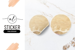 Sandy Beach Ocean Water Round Sticker Png Product Image 1