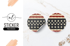 Vintage Patriotic Usa Round Sticker Png Design Product Image 1